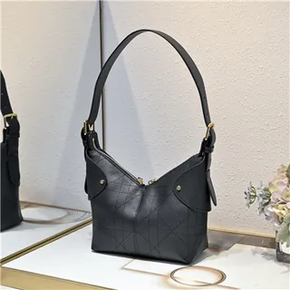 Dior Navy Beige Monogram Canvas Drawstring Closure Hobo Bag 14