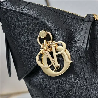 Dior Navy Beige Monogram Canvas Drawstring Closure Hobo Bag 18