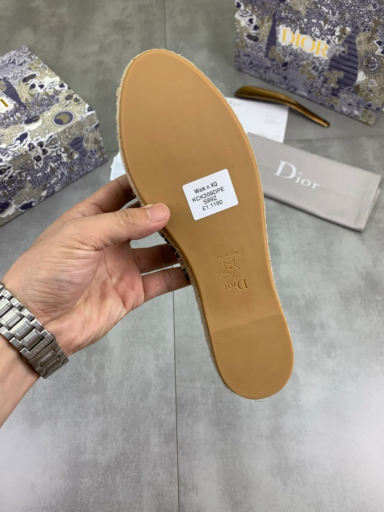 Dior Oblique Espadrille Navy and Beige Slipper 3