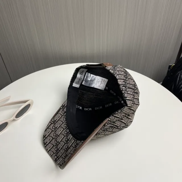 Dior Oblique Monogram Brown Leather Brim Baseball Cap 5