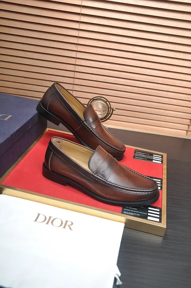 Dior Penny Loafer Brown Leather Loafers 4