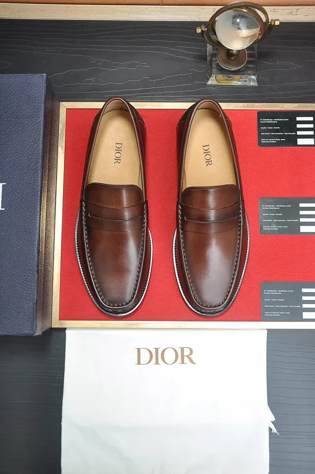 Dior Penny Loafer Brown Leather Loafers 5