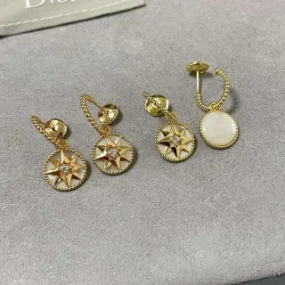 Dior Rose des Vents Gold-Tone Mother-of-Pearl Star Drop Earrings