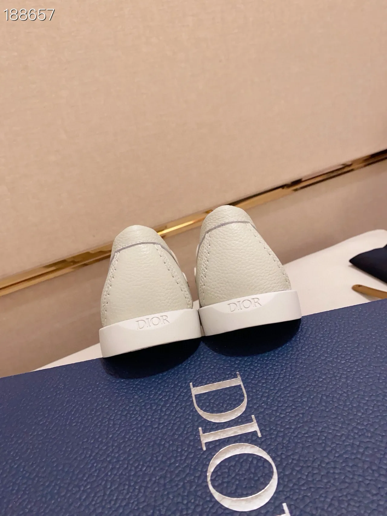 Dior White Silver Pebbled Leather CD Buckle Hardware Loafer 2