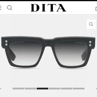 DITA Warthen Limited Edition Matte Black Square Sunglasses