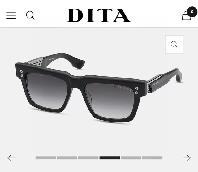 DITA Warthen Limited Edition Matte Black Square Sunglasses 9