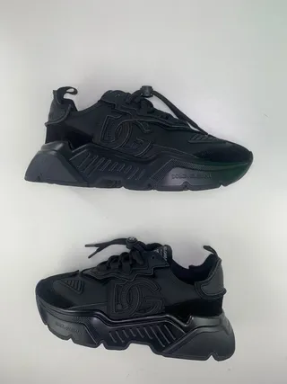 Dolce & Gabbana Noir monochrome oversized semelle sculptée sneakers chunky 7