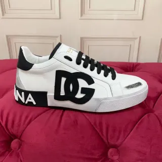 Dolce & Gabbana DG Logo Sneaker White Black Leather Upper Oversized Lifestyle Sneakers
