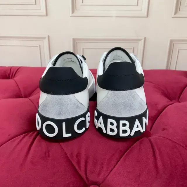 Dolce & Gabbana DG Logo স্নিকার সাদা কালো চামড়া উপরি ওভারসাইজ লাইফস্টাইল স্নিকার 3