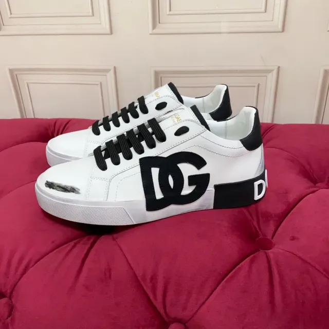 Dolce & Gabbana DG Logo স্নিকার সাদা কালো চামড়া উপরি ওভারসাইজ লাইফস্টাইল স্নিকার 8