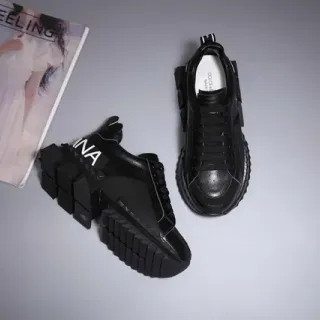 Dolce & Gabbana NS1 نعل أسود كعب بلوق حذاء رياضي سميك