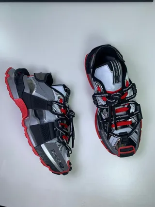 Dolce & Gabbana NS1 Metallic Silver Black Red Chunky Sneakers 2