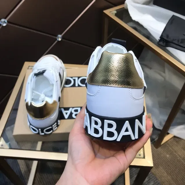 Dolce & Gabbana Portofino Blanc Noir Or Chaussures Lifestyle 2