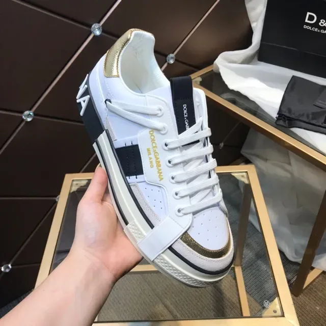 Dolce & Gabbana Portofino Blanc Noir Or Chaussures Lifestyle 4
