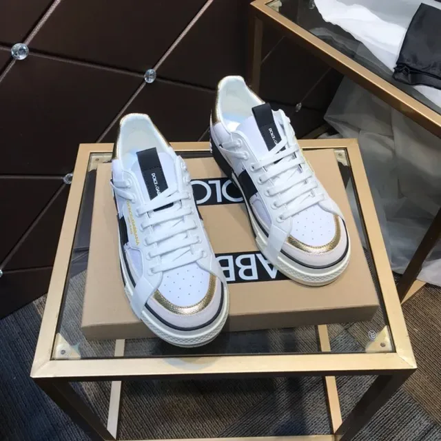 Dolce & Gabbana Portofino Blanc Noir Or Chaussures Lifestyle 7