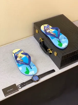 Dolce & Gabbana Sandales Flip-Flop Thématiques Plage Imprimées 2
