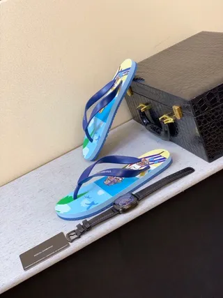 Dolce & Gabbana Sandales Flip-Flop Thématiques Plage Imprimées 3