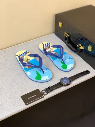 Dolce & Gabbana Sandales Flip-Flop Thématiques Plage Imprimées 6