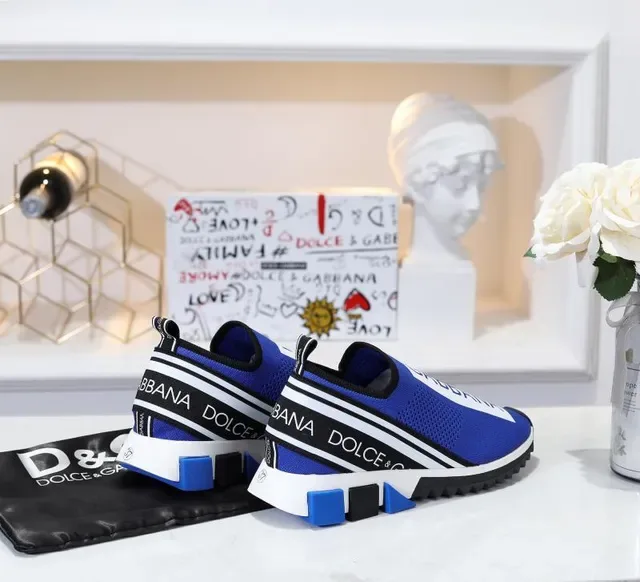 Dolce & Gabbana Speed Trainer Azul Royal Branco Preto Tênis Lifestyle 2