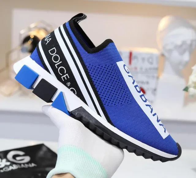 Dolce & Gabbana Speed Trainer Azul Royal Branco Preto Tênis Lifestyle 3
