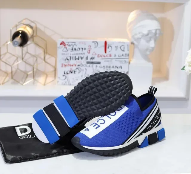 Dolce & Gabbana Speed Trainer Azul Royal Branco Preto Tênis Lifestyle 4