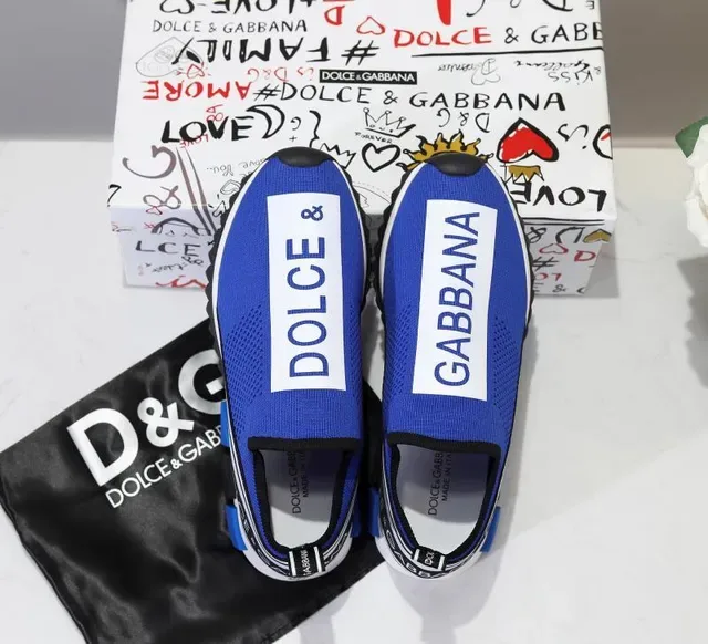 Dolce & Gabbana Speed Trainer Azul Royal Branco Preto Tênis Lifestyle 5