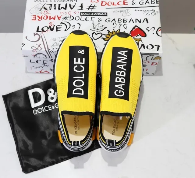 Dolce & Gabbana Speed Trainer Chaussures Lifestyle Jaune Noir Blanc 2