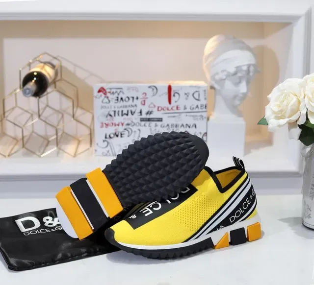 Dolce & Gabbana Speed Trainer Chaussures Lifestyle Jaune Noir Blanc 4