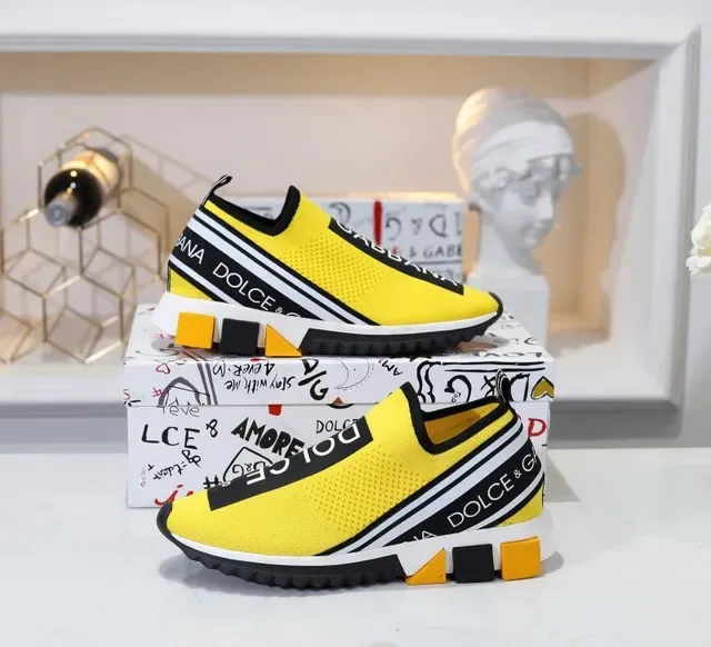 Dolce & Gabbana Speed Trainer Chaussures Lifestyle Jaune Noir Blanc 5