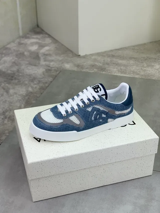 Dolce & Gabbana Denim and Mesh Platform Lifestyle Sneakers 4