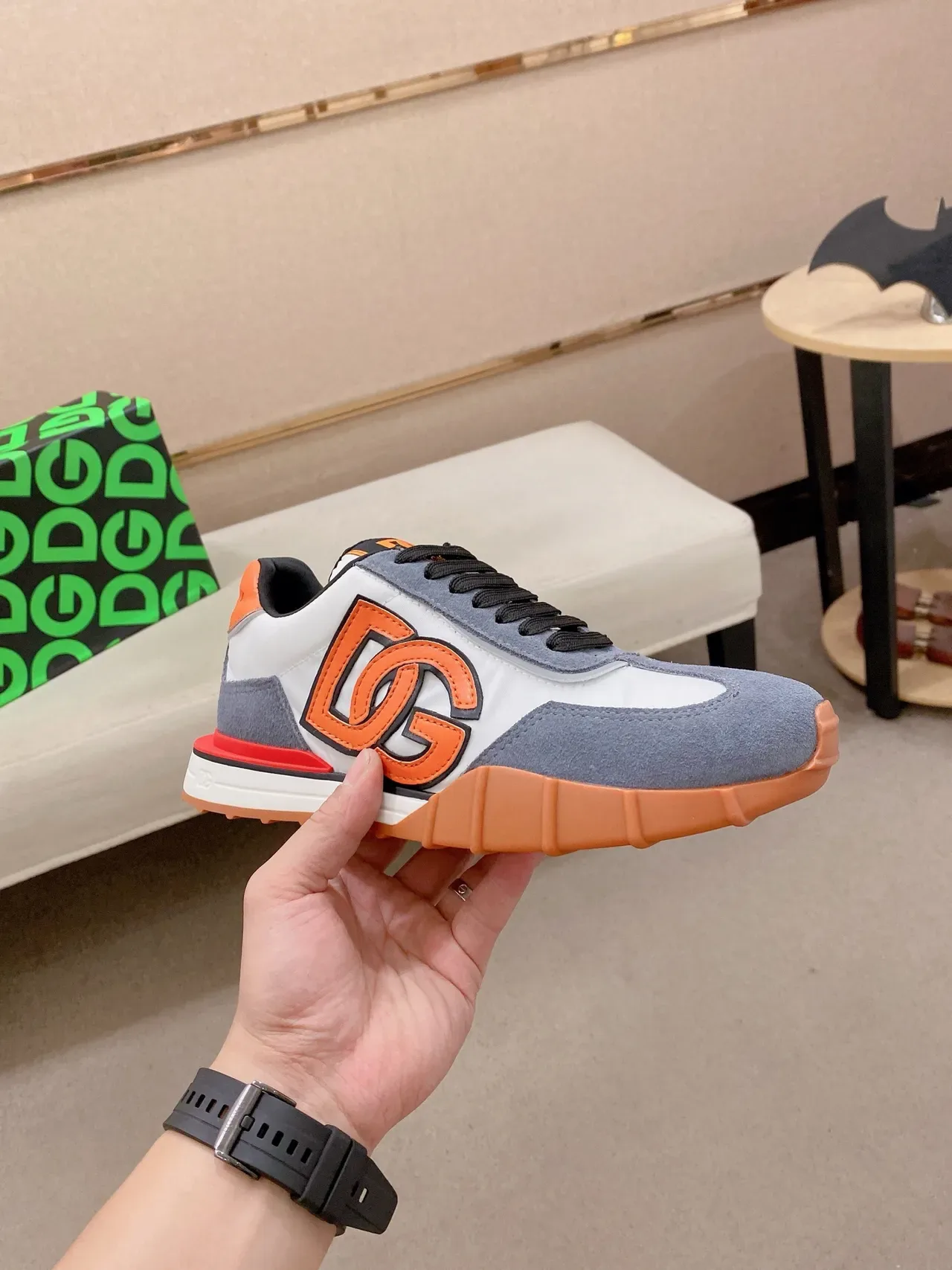 Dolce & Gabbana DG Runner sneakers lifestyle blanc gris orange 4