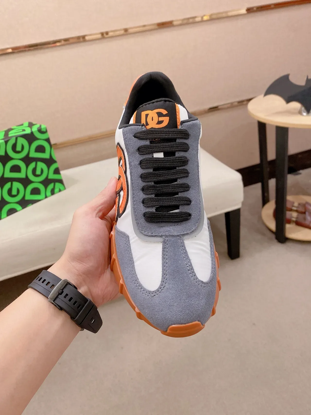 Dolce & Gabbana DG Runner sneakers lifestyle blanc gris orange 5