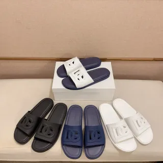 Dolce & Gabbana DG Slide 单色 Logo 镂空拖鞋