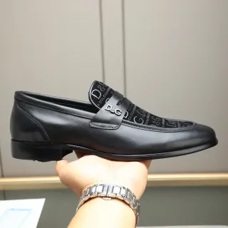 Dolce & Gabbana Logo-Strap Loafer Black Leather Loafer