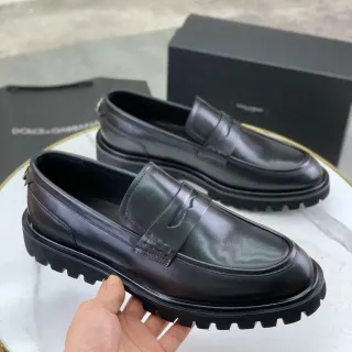 Dolce & Gabbana Penny Loafer Black Strap Chunky Lug Sole Loafer