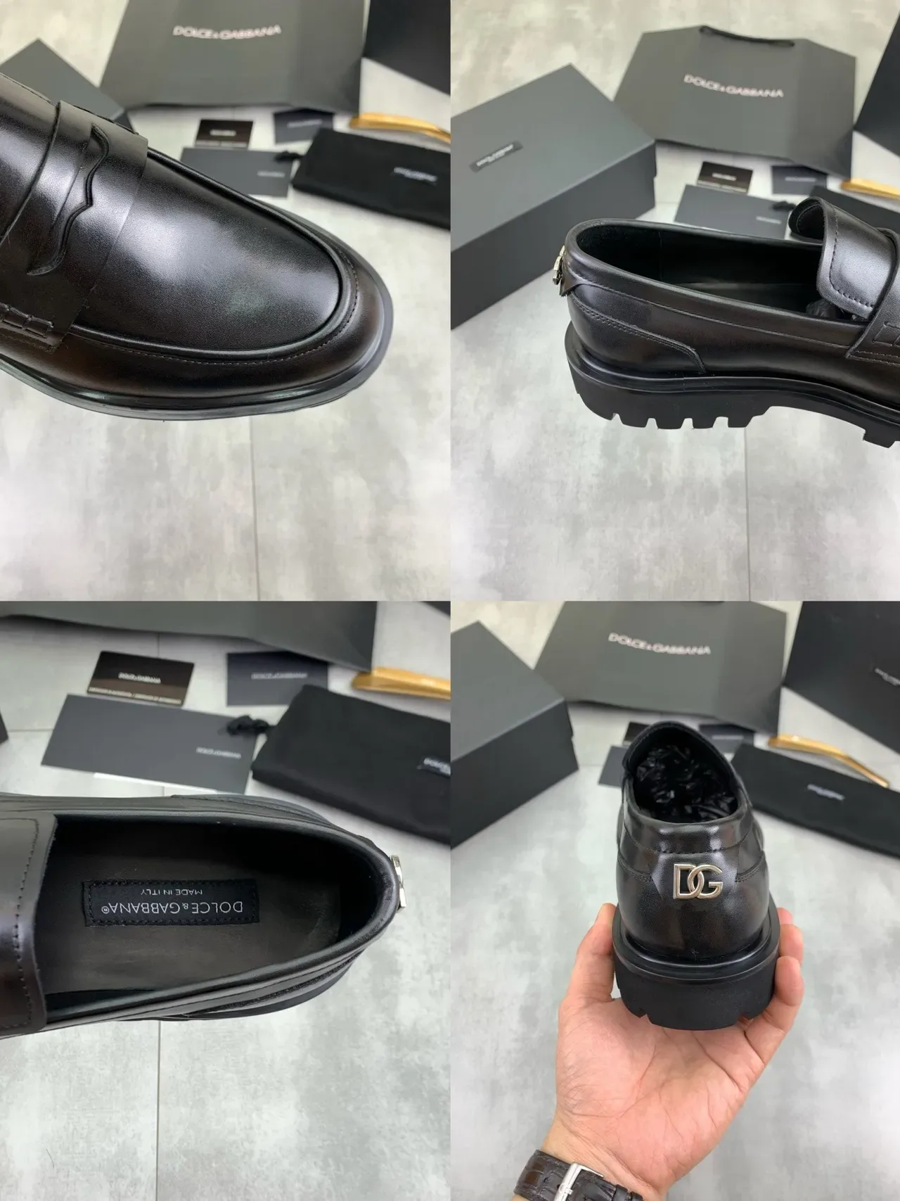 Dolce & Gabbana Penny Loafer Noir Courroie Semelle Chunky Lug 2
