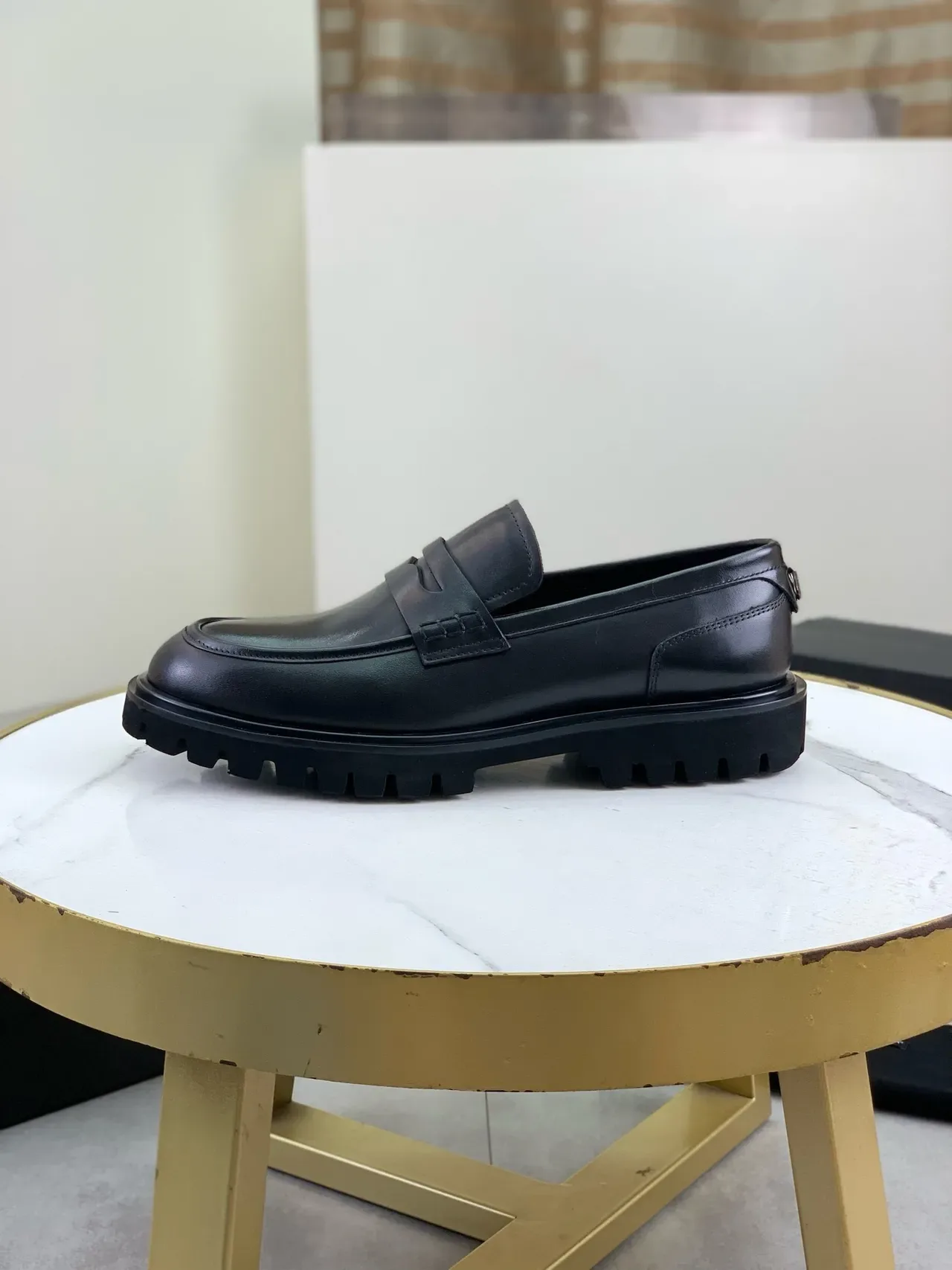 Dolce & Gabbana Penny Loafer Noir Courroie Semelle Chunky Lug 6