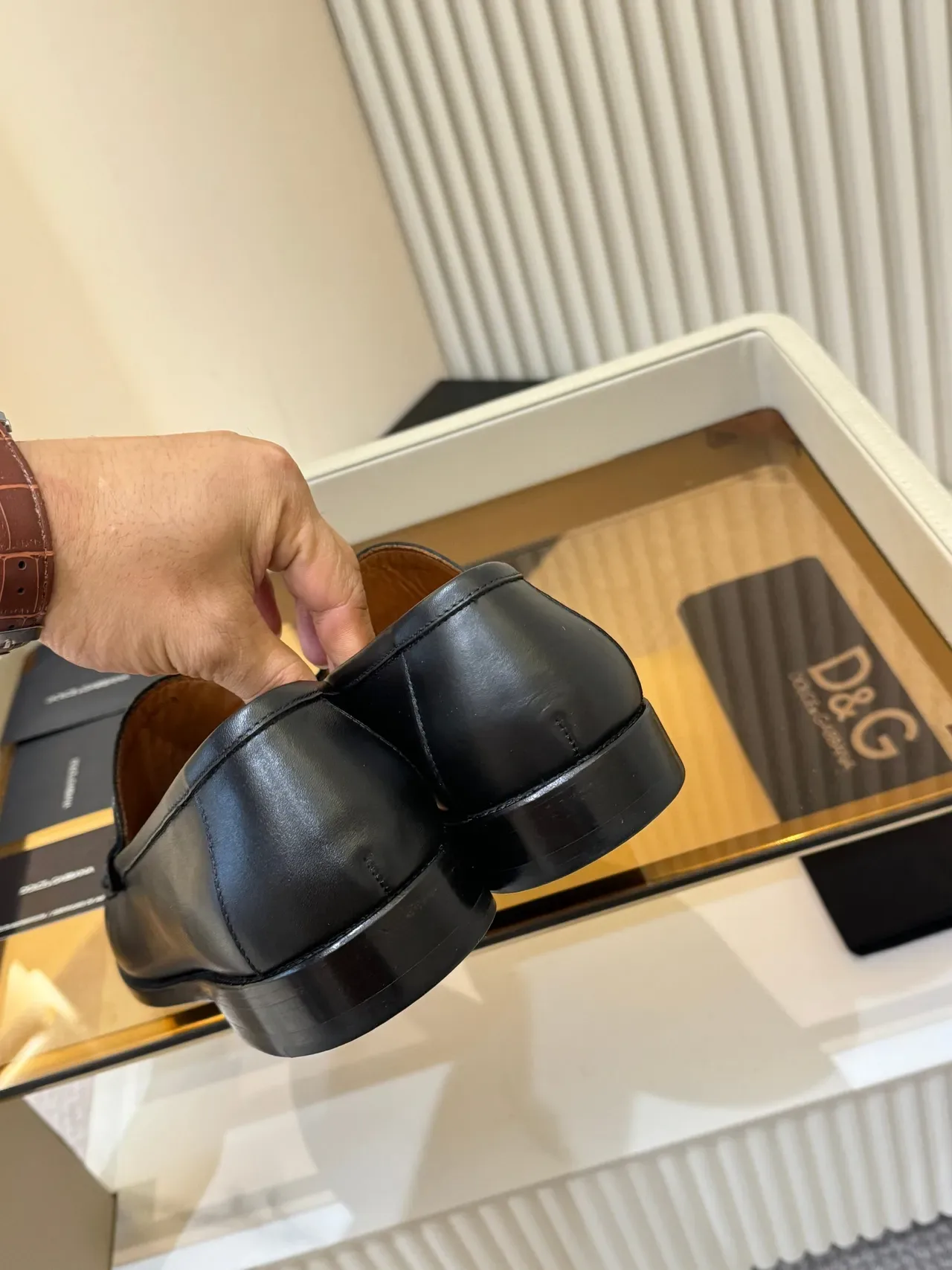 Dolce & Gabbana Portofino Mocassim de Couro Preto 3
