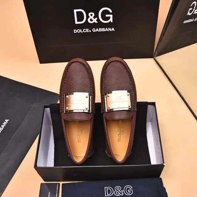 Dolce & Gabbana Portofino Mocassins Marron Cuir Grainé 3