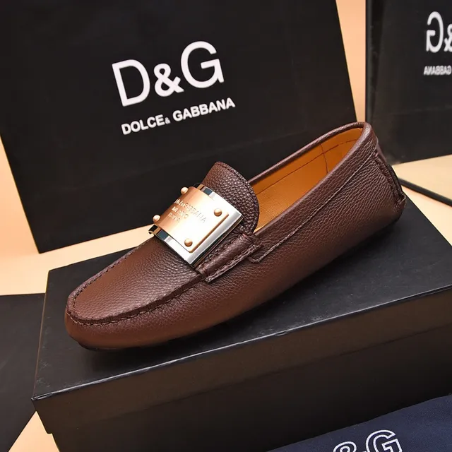 Dolce & Gabbana Portofino Mocassins Marron Cuir Grainé 6