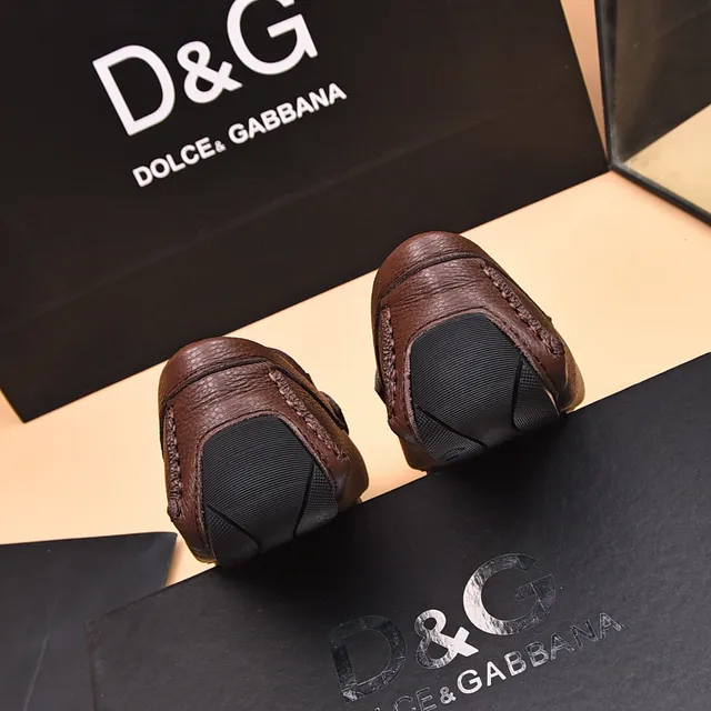 Dolce & Gabbana Portofino Mocassins Marron Cuir Grainé 9