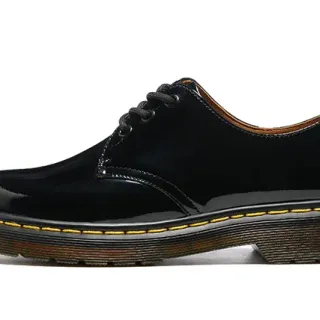 Dr. Martens 1461 Black Brown Patent-Finish Leather Three-Eyelet Closed Lacing Oxford Shoes