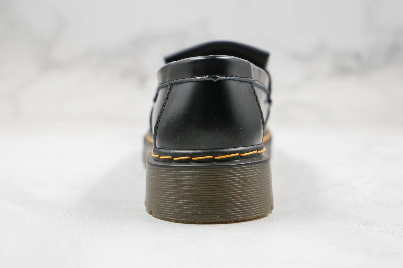 Dr. Martens 1461 Black Yellow Leather Tassel Strap Loafer 2