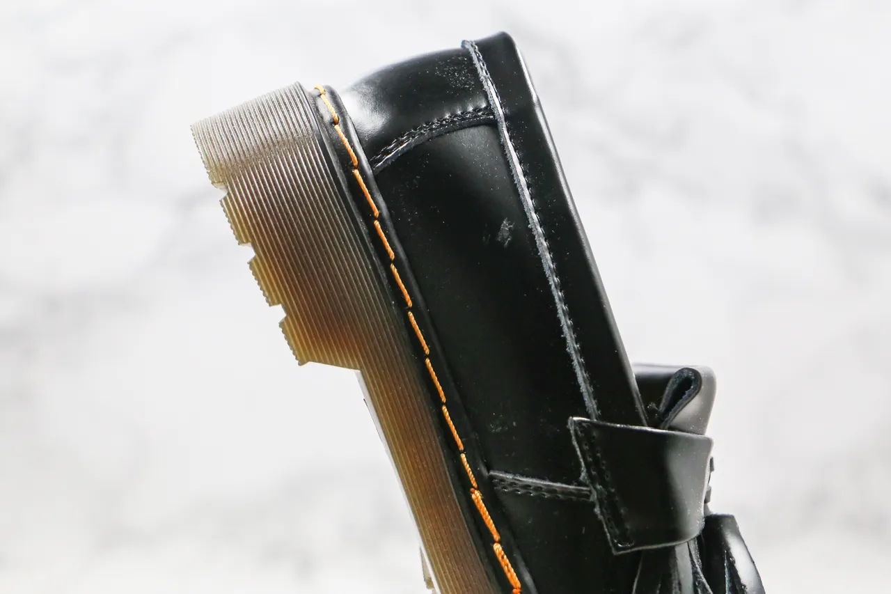 Dr. Martens 1461 Black Yellow Leather Tassel Strap Loafer 9