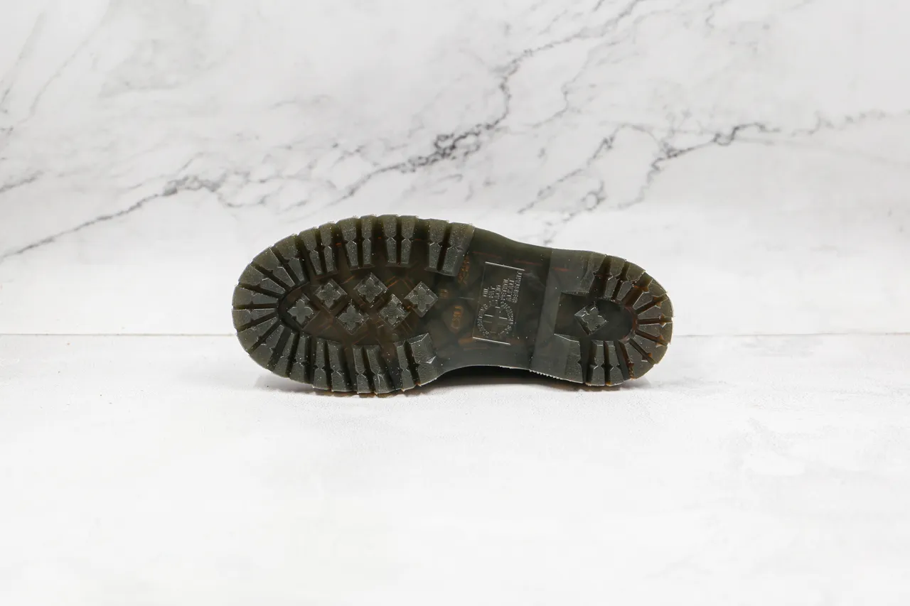 Dr. Martens 1461 Preto Amarelo Couro Liso 3-Eyelet Derby Construction Sapatos Oxford 8
