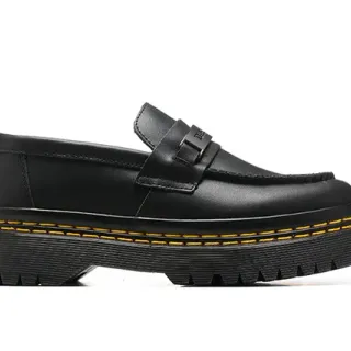 Dr. Martens 1461 موسين أسود أصفر جلد منصة نعل لوج موسين