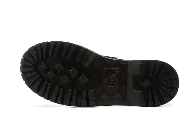 Dr. Martens 1461 mocasín Negro Amarillo Cuero Plataforma Suela con tacos mocasín 6