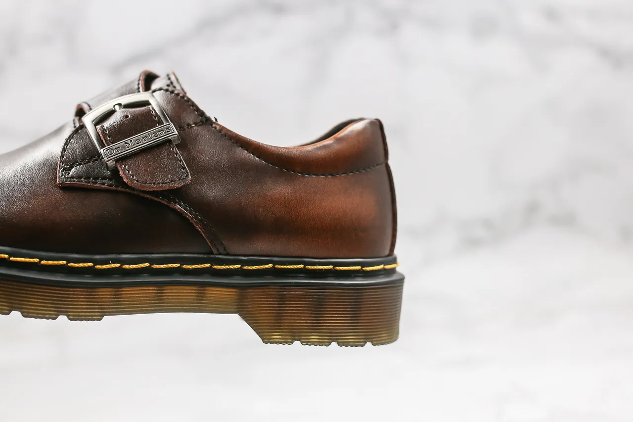 Dr. Martens 1461 Monk Brown Leather Single-Strap Monk Shoe 4