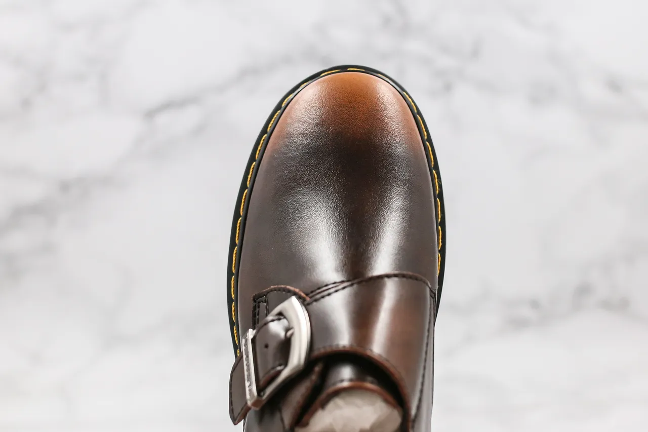 Dr. Martens 1461 Monk Brown Leather Single-Strap Monk Shoe 5