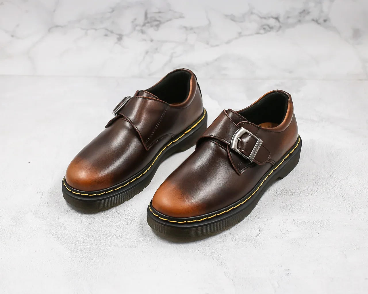 Dr. Martens 1461 Monk Brown Leather Single-Strap Monk Shoe 7